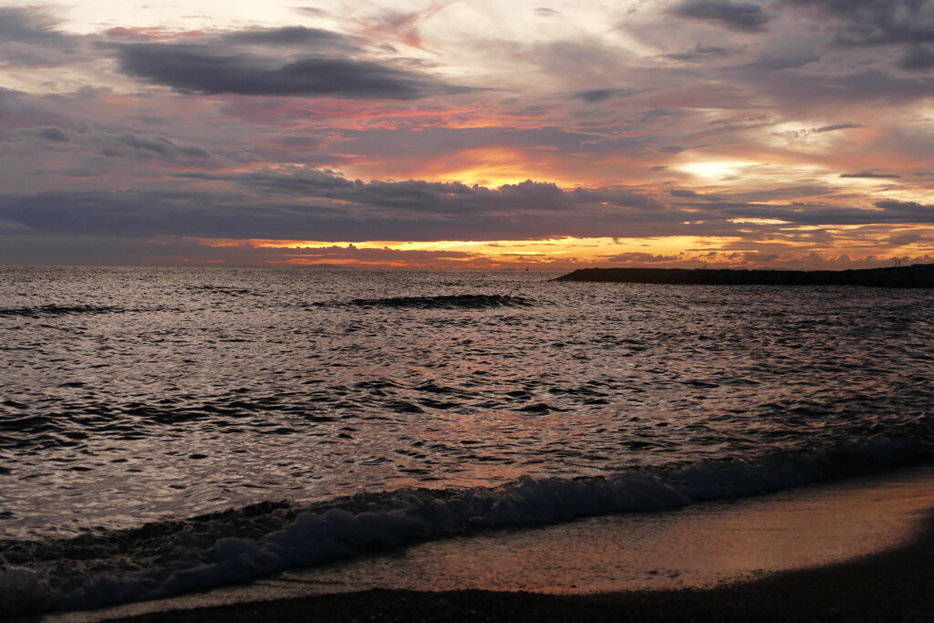 今日の林崎海岸の夕景