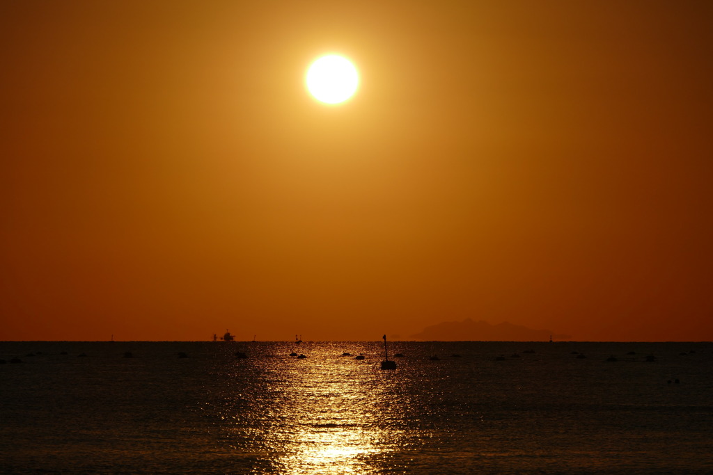 今日の林崎海岸の夕景