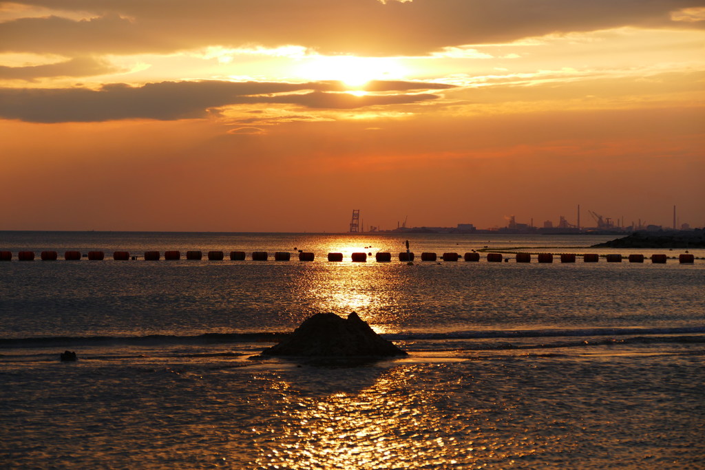 今日の林崎海岸の夕景