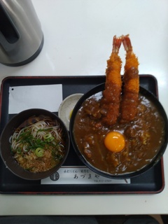 あずまやの エビカツ丼とミニそば
