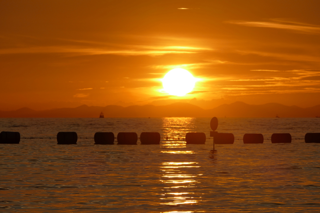 今日の林崎海岸の夕景