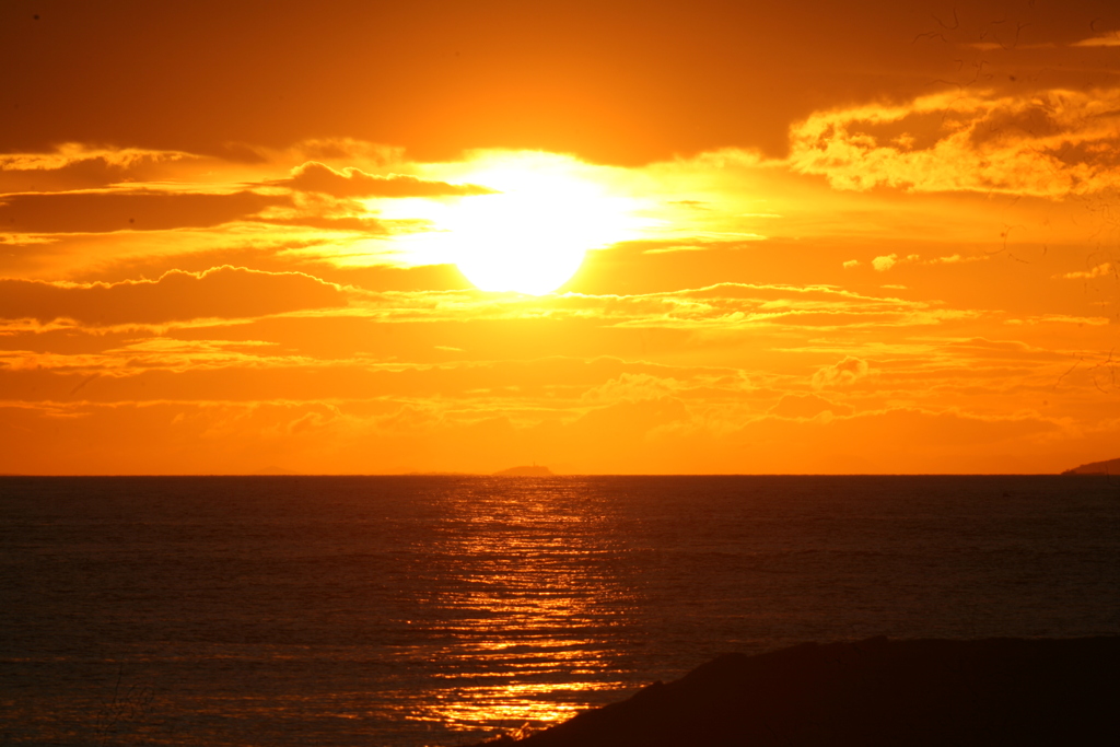 今日の林崎海岸の夕景