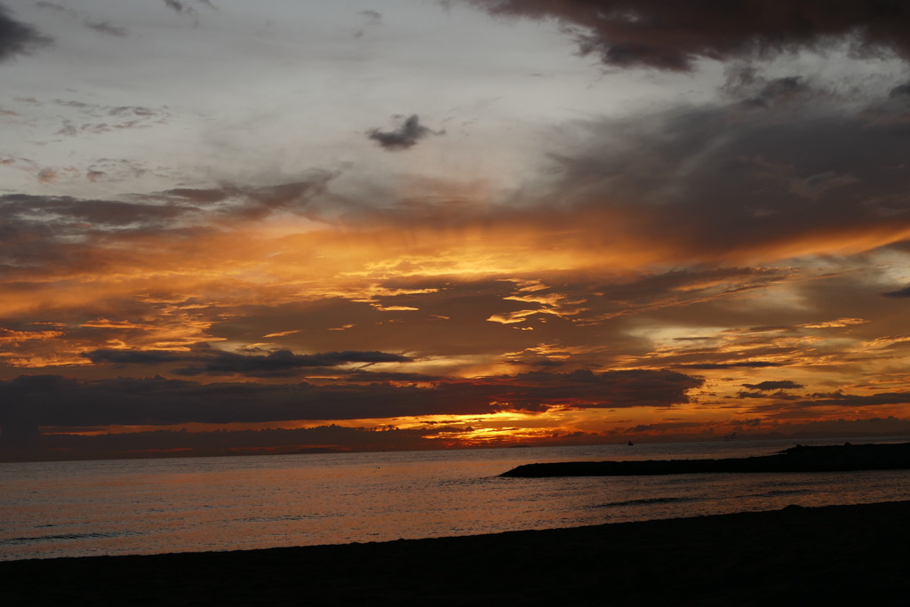 今日の林崎海岸の夕景