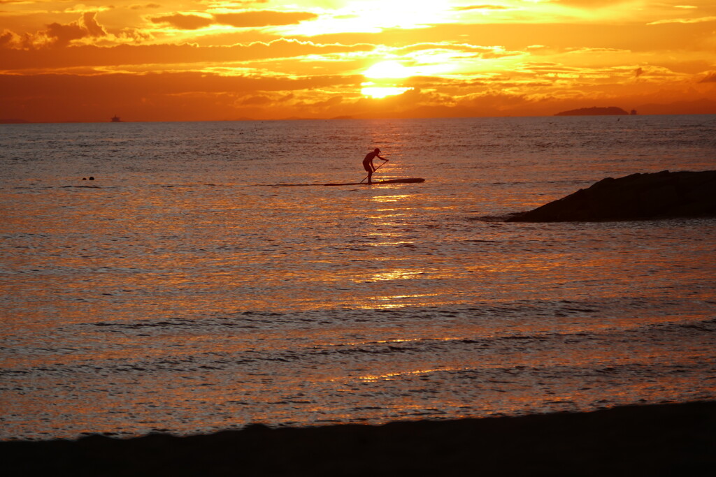 今日の林崎海岸の夕景