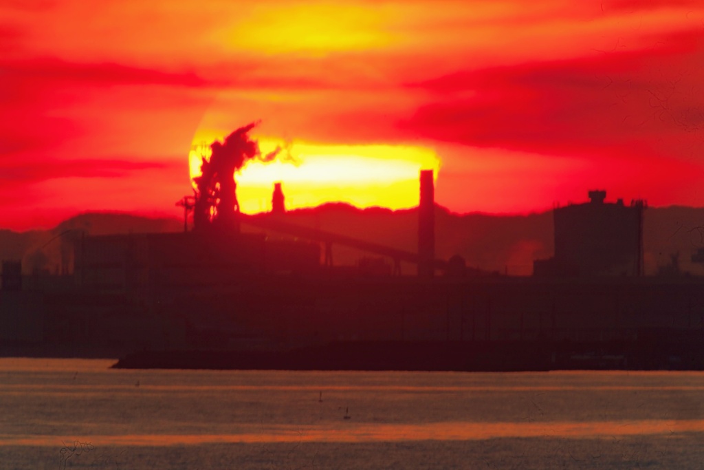 今日の林崎海岸の夕景