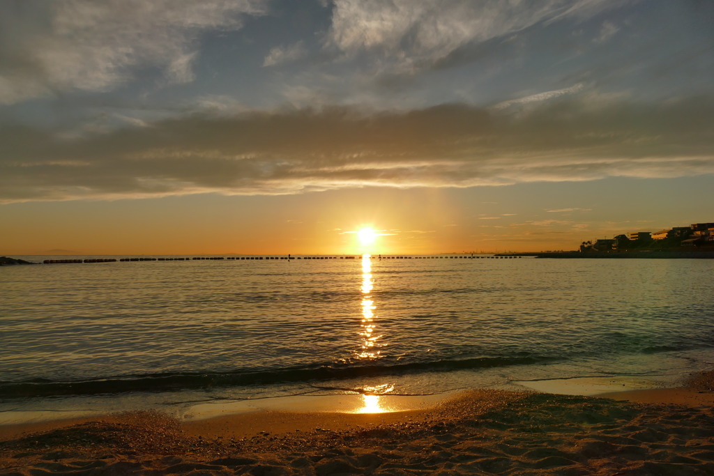 今日の林崎海岸の夕景