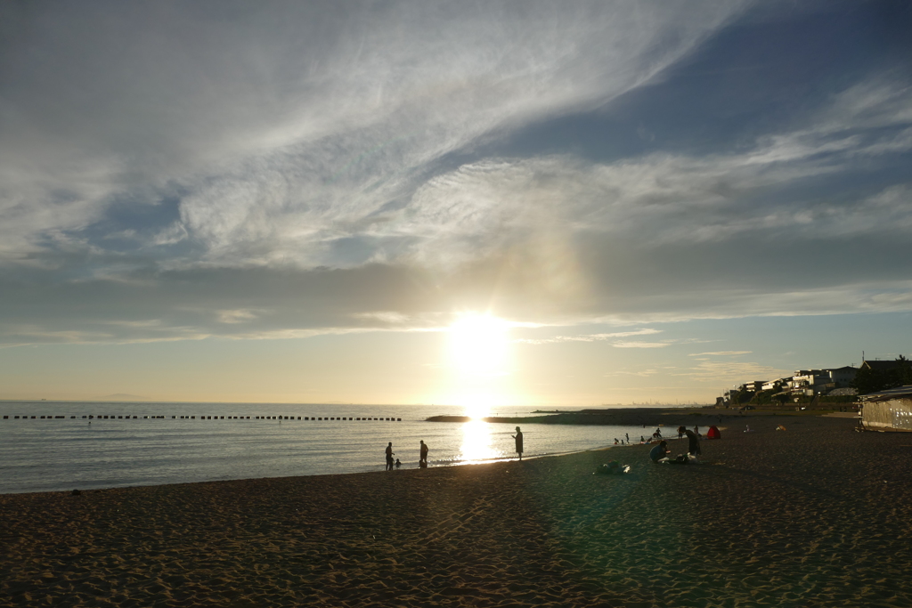 今日の林崎海岸の夕景
