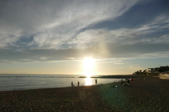 今日の林崎海岸の夕景