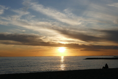 今日の林崎海岸の夕景