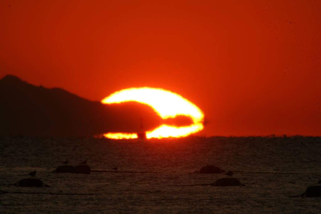 今日の林崎海岸の夕景