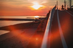 今日の林崎海岸の夕景