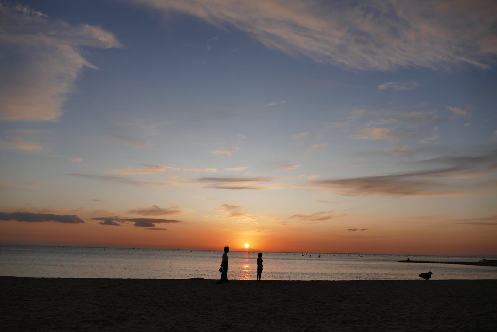 今日の林崎海岸の夕景