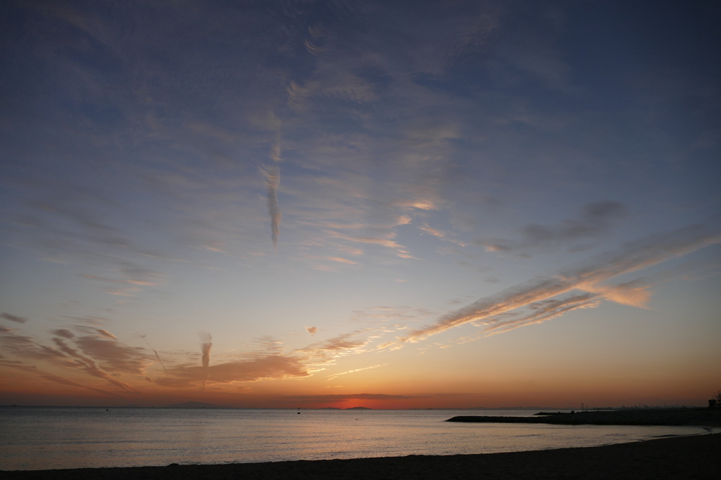 今日の林崎海岸の夕景