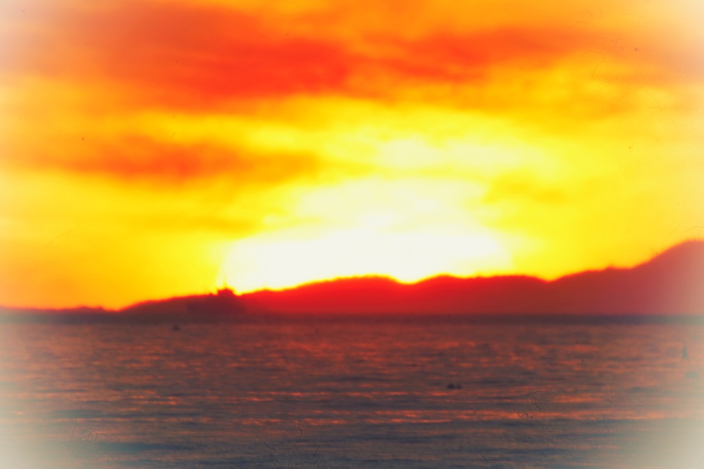 今日の林崎海岸の夕景