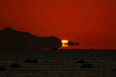 今日の林崎海岸の夕景