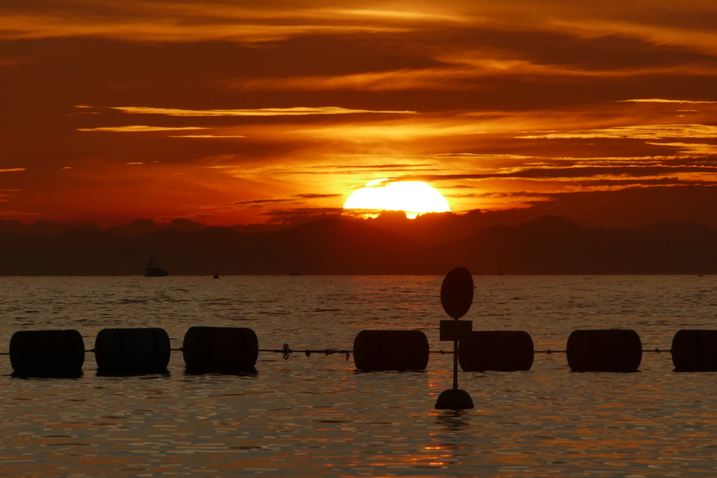 今日の林崎海岸の夕景