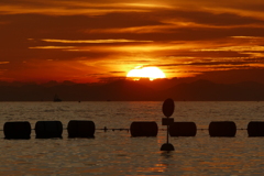 今日の林崎海岸の夕景