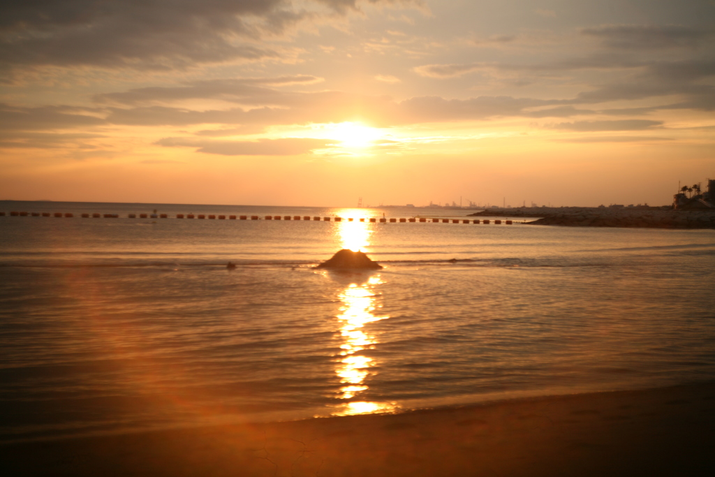 今日の林崎海岸の夕景