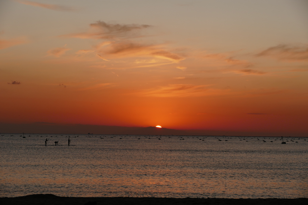 今日の林崎海岸の夕景