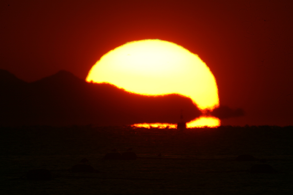今日の林崎海岸の夕景