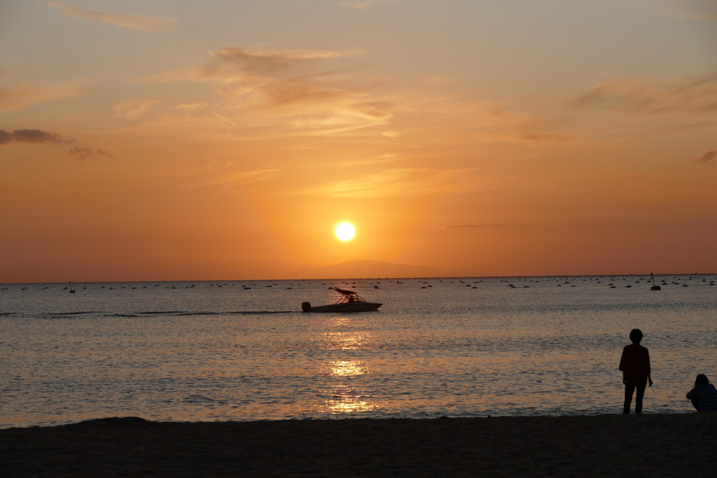 今日の林崎海岸の夕景