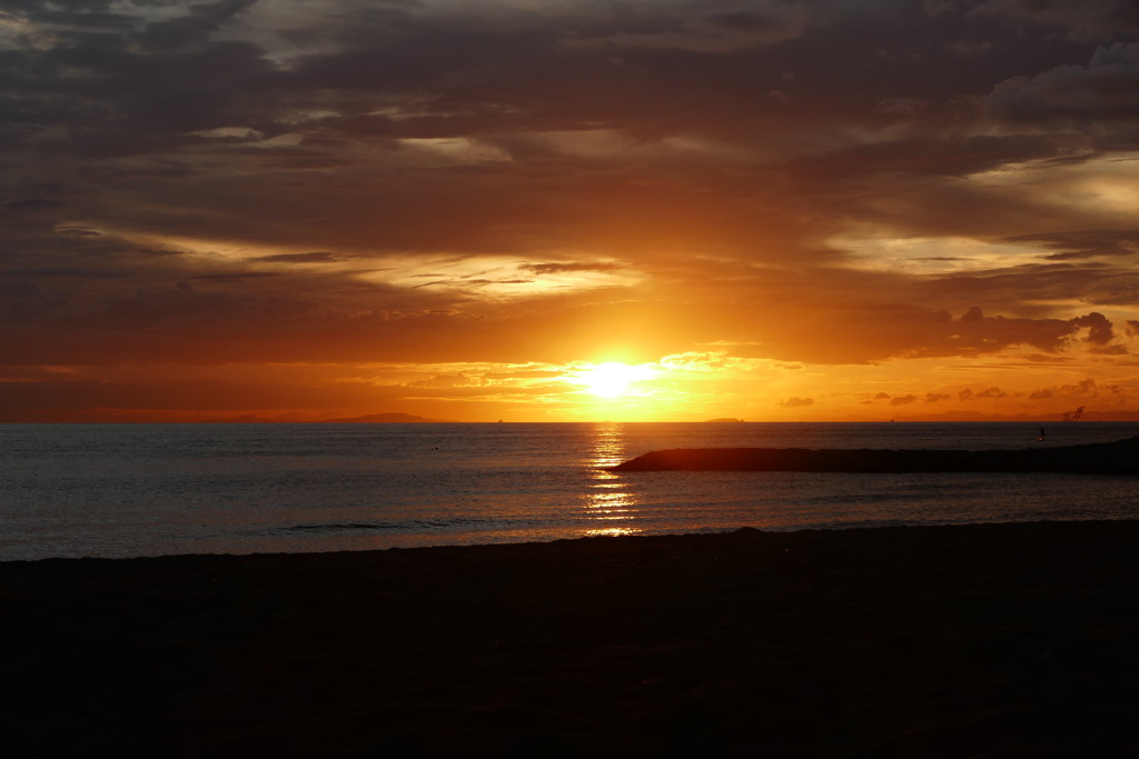 今日の林崎海岸の夕景