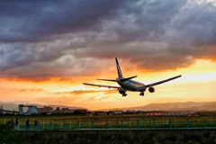 千里川土手の夕景