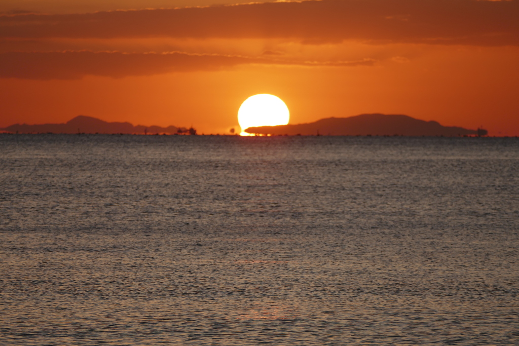 今日の林崎海岸の夕景