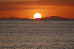今日の林崎海岸の夕景