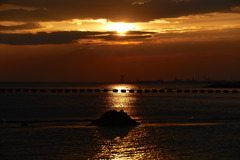 今日の林崎海岸の夕景