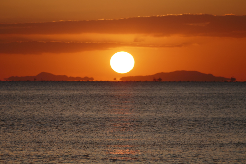 今日の林崎海岸の夕景