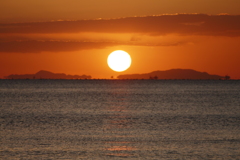 今日の林崎海岸の夕景