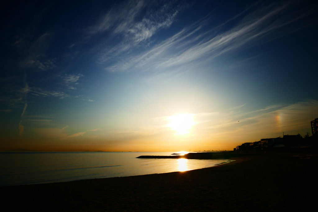 林崎海岸の夕景