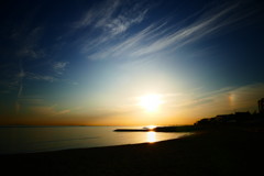 林崎海岸の夕景