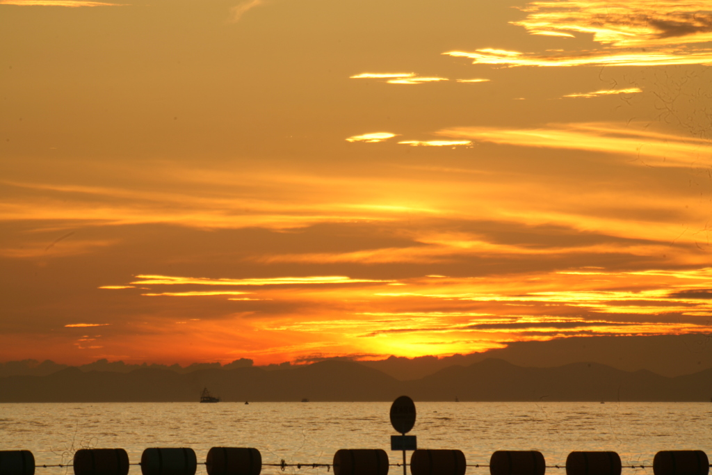今日の林崎海岸の夕景