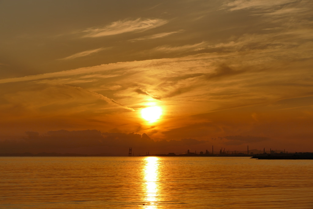 林崎海岸の夕景