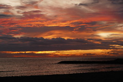 今日の林崎海岸の夕景
