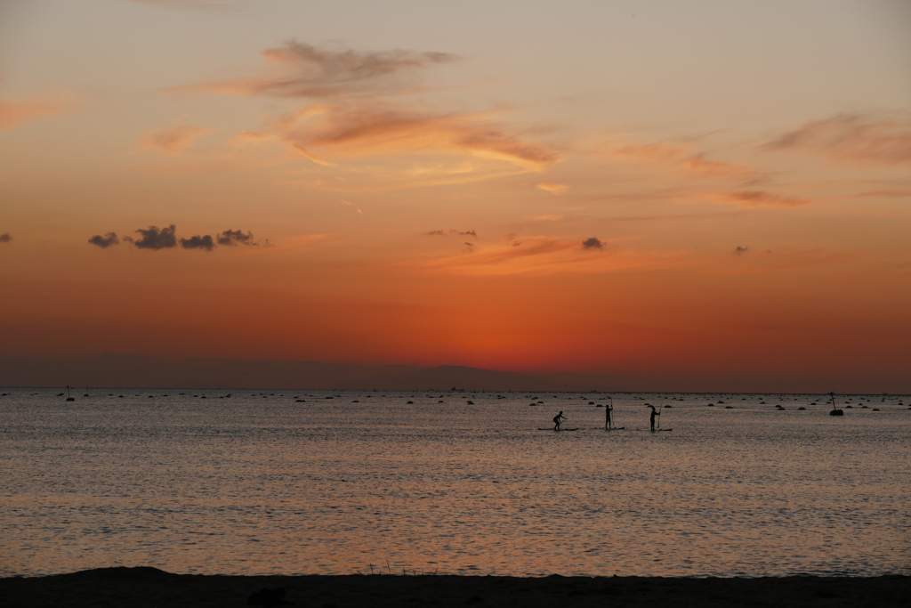 今日の林崎海岸の夕景