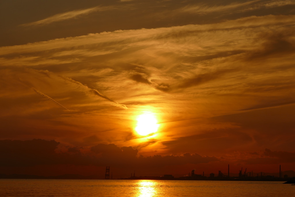 林崎海岸の夕景