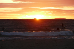 今日の林崎海岸の夕景
