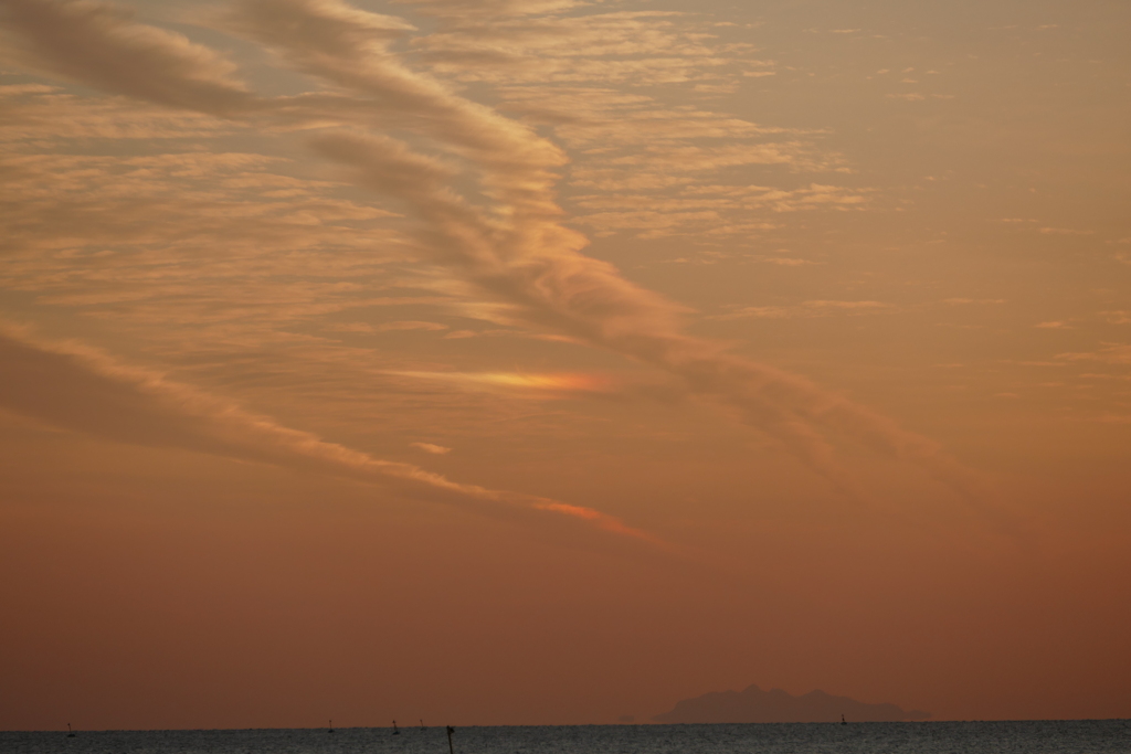 今日の林崎海岸の夕景