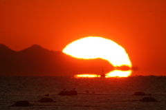 今日の林崎海岸の夕景