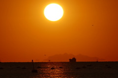 今日の林崎海岸の夕景