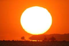 今日の林崎海岸の夕景