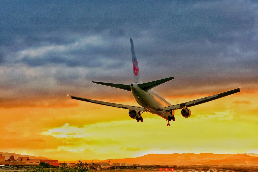 千里川土手の夕景