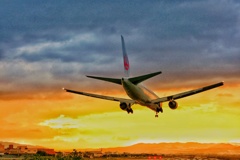 千里川土手の夕景
