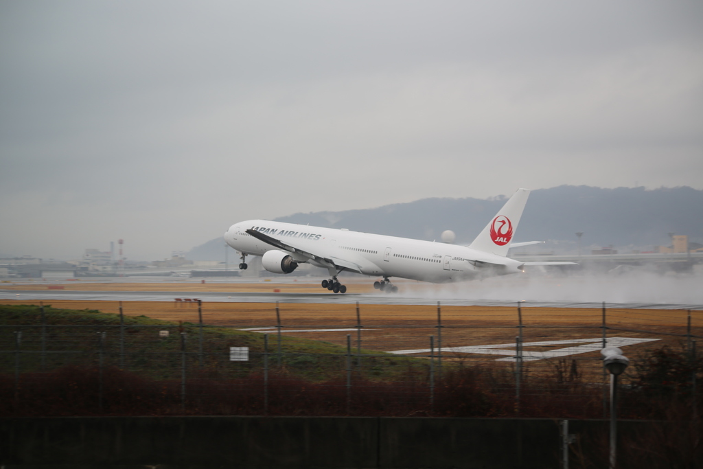 雨の伊丹空港