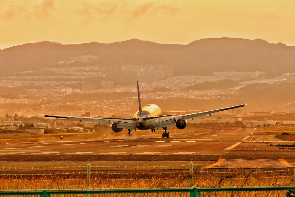 千里川土手の夕景