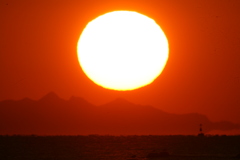 今日の林崎海岸の夕景