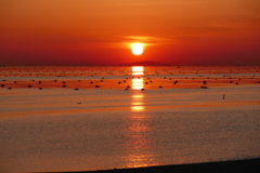 今日の林崎海岸の夕景